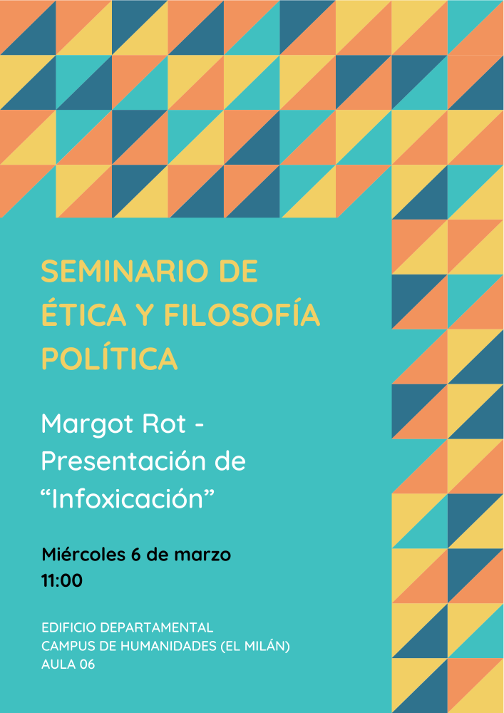 Imagen Seminario de Ética y Filosofía Política con Margot Rot (6 de marzo a las 11:00)