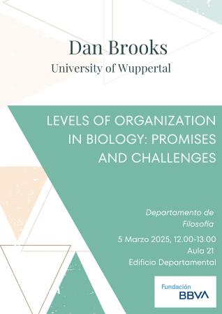 Imagen Charla de Daniel Brooks (Wuppertal) "Levels of organization in...